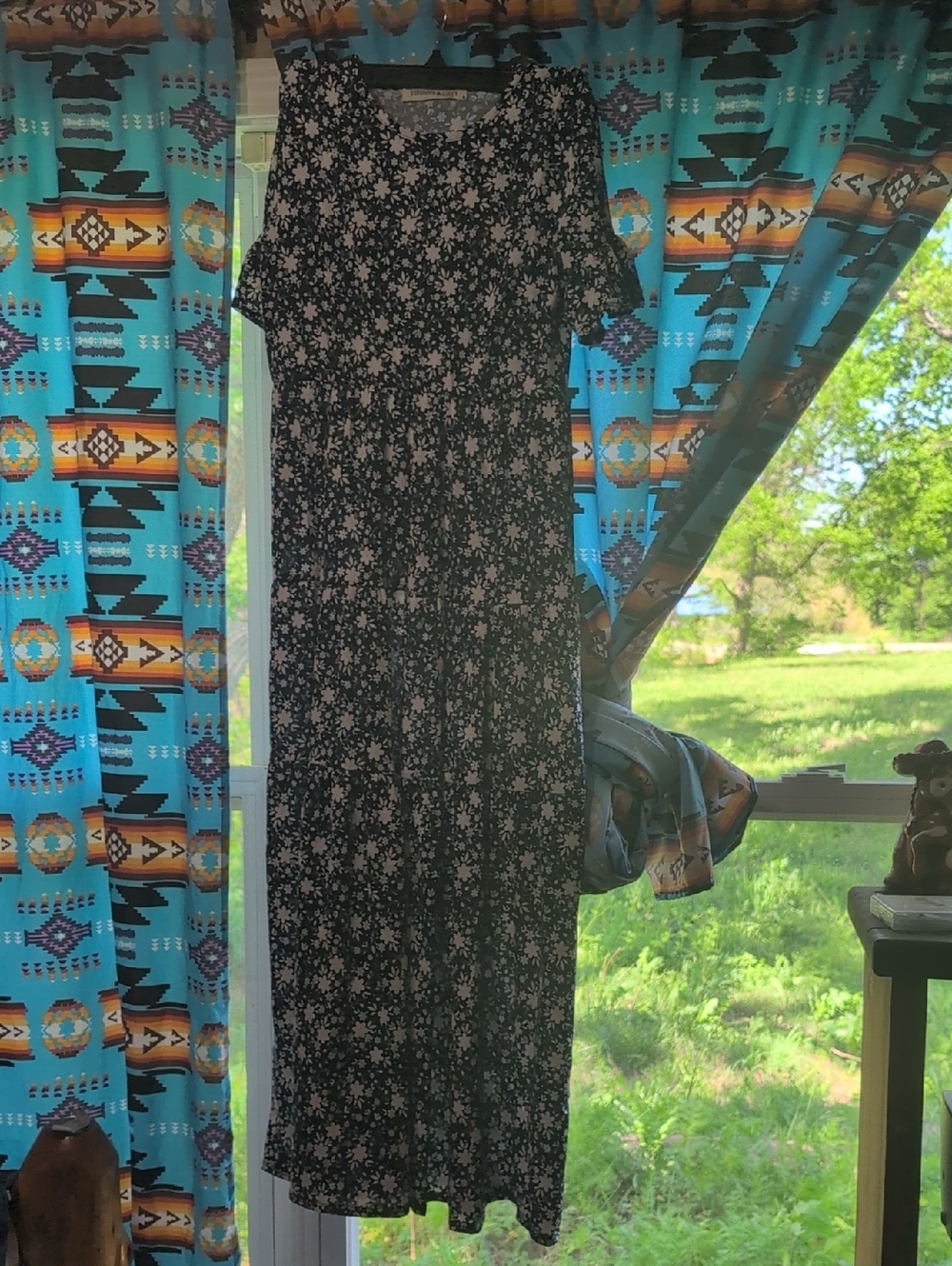 Black Floral Midi Dress - Classic Women's Summer Dress